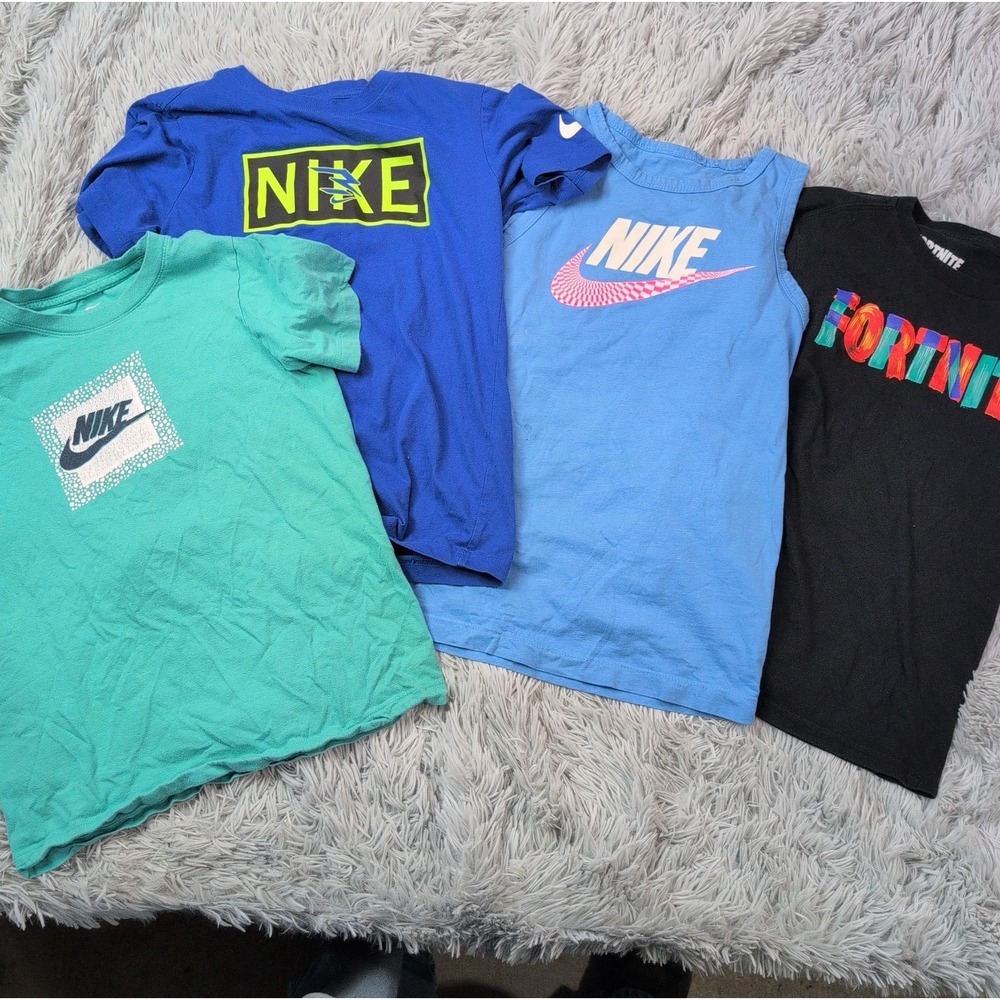 Lot Of 4 Nike Fortnite Shirts Boys M Tee Athletic Comfort Logo